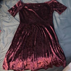 Off the shoulder velvet dress